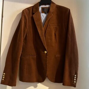 J. Crew Brown Corduroy Blazer with Gold Accents for women new no tag never worn